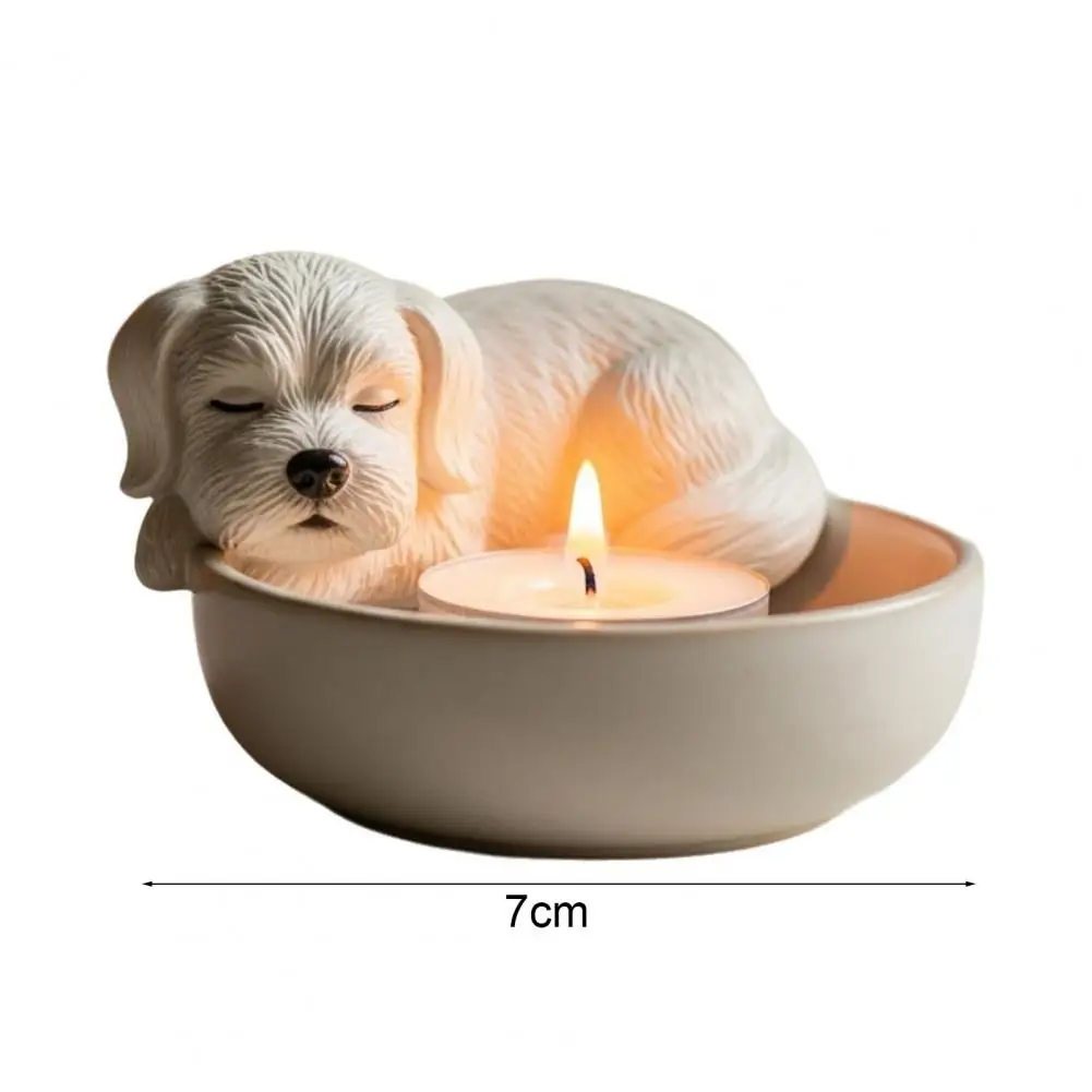 Puppy Candle Holder Animal Tea Light Candle Holder Cartoon Sleeping Dog Tealight Candle Holder for Dog Lovers Gift Home Decor #6