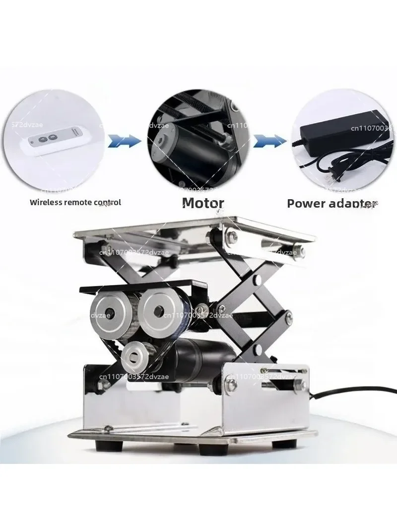 Small Electric Lifting Table Stainless Steel 150x150mm Laboratory Platform Lifting Bracket for Precision Equipment Adjustment