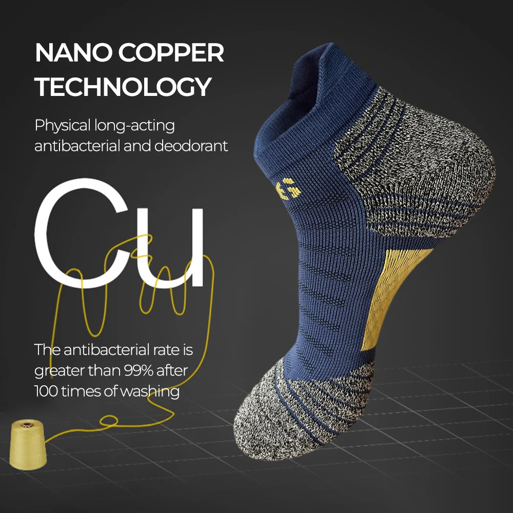 Deodorant Antibacterial Nano Copper Fiber Sports Socks for Men 2023 MTB Cycling Bicycle Basketball Sock Running Climbing Summer