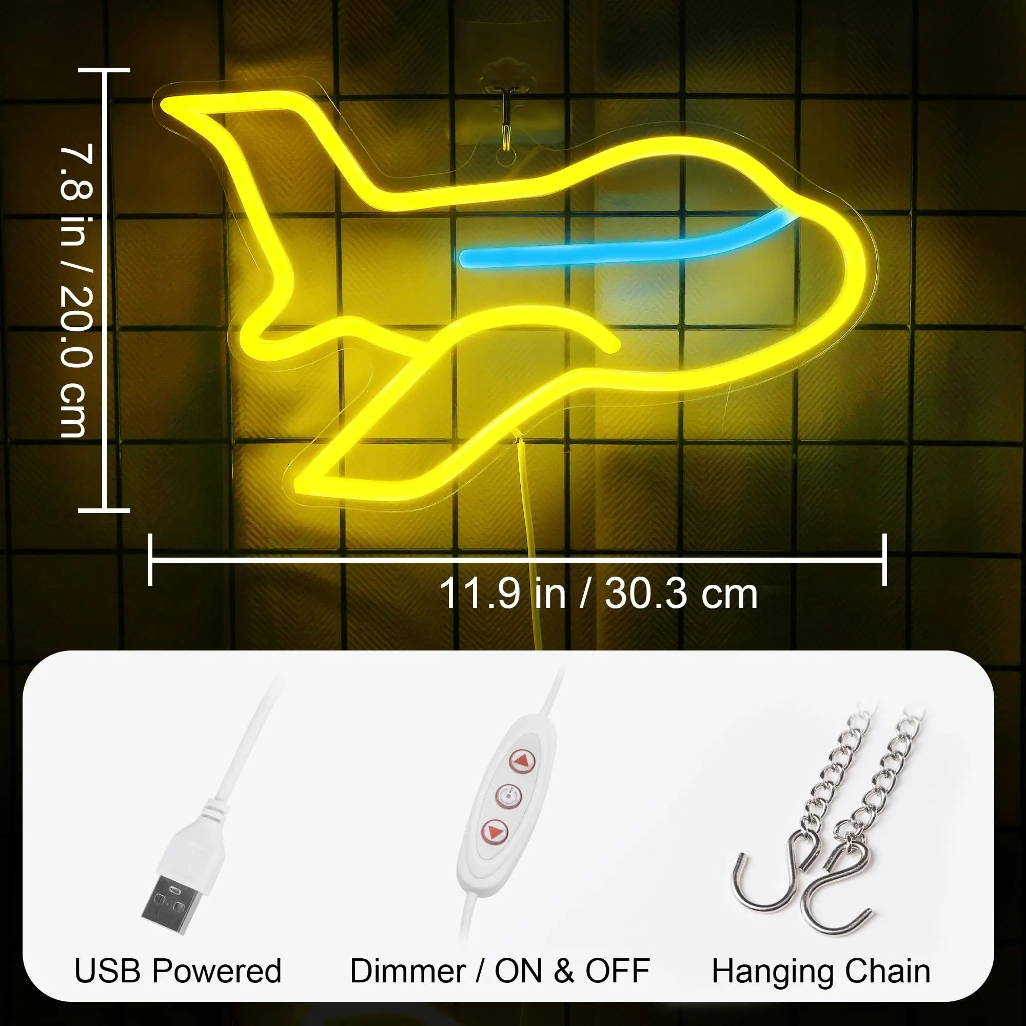 航空機のネオンライト、旅行愛好家に最適、航海をテーマにしたスペース、USB電源、調光可能なスイッチ