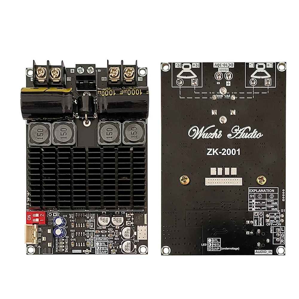 ZK-2001 TPA3221 100 واط + 100 واط ثنائي القناة النقي المرحلة الخلفية مضخم رقمي مجلس 200 واط أمبير جسر أحادية مضخم الصوت المتكلم DC10-30V