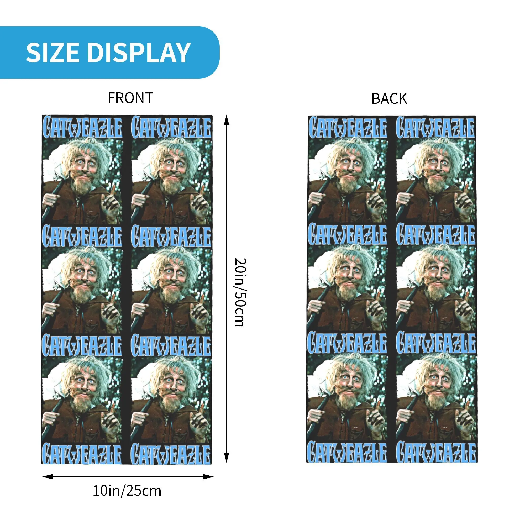 Catweazle Transparent  Bandana Neck Gaiter Printed Mask Scarf Warm Cycling Scarf Outdoor Sports For Men Women Adult Winter