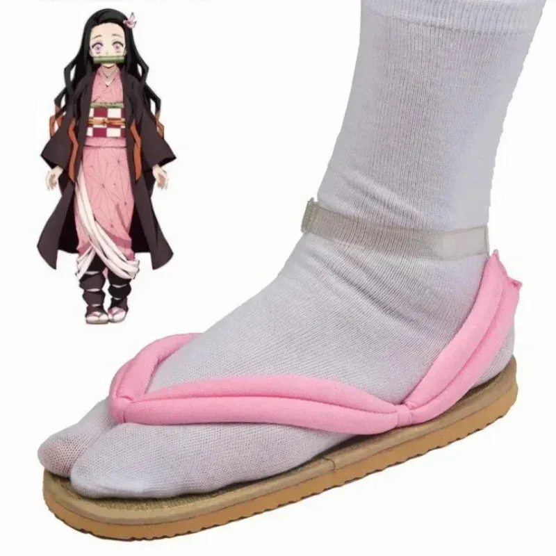 Anime Adults Kids Cosplay Slippers Shoes Demon Slayer Tanjirou Kamado Nezuko Zenitsu Geta Hidden No Yaiba Sandals
