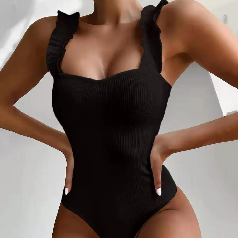 Summer Bather Terrific Elastic Girl Swimsuit One-piece Monokini  Young Style Lady Swimwear for Water Activity