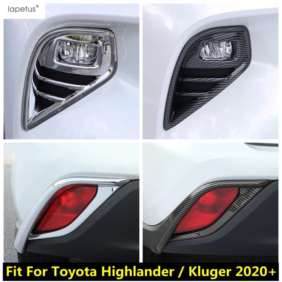 

Front Rear Fog Light Lamp Frame Decoration Cover Trim For Toyota Highlander / Kluger 2020 - 2024 ABS Chrome Accessories Exterior