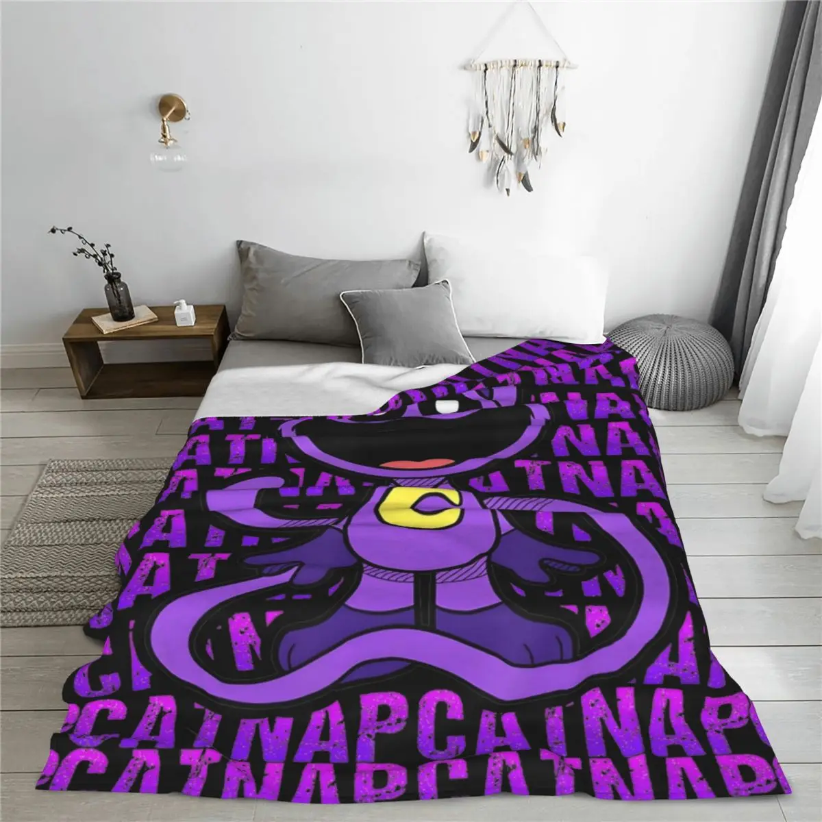 Catnap Text Cat And Dog Blanket Smiling Cartoon Wool Funny Soft Throw Blanket for Home Summer