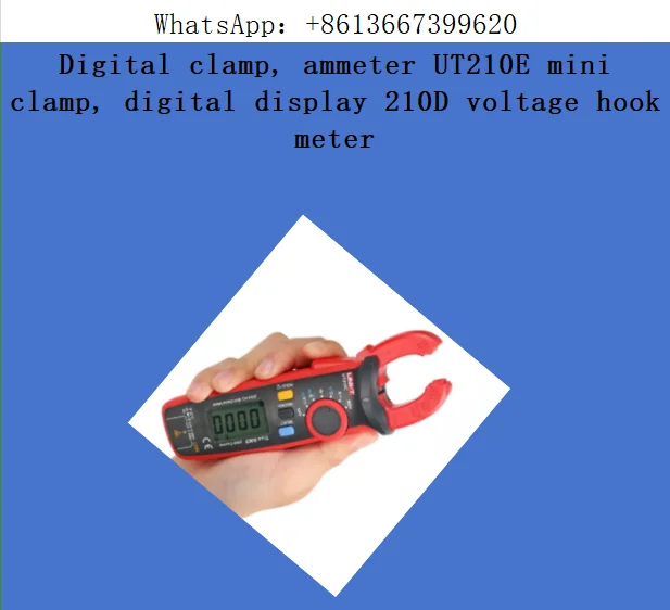 Pinza amperimétrica digital, pinza amperimétrica mini UT210E, medidor de voltaje con pantalla digital 210D