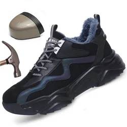 Nuove scarpe antinfortunistiche indistruttibili scarpe da donna con punta in acciaio Sneakers da lavoro da uomo antiforatura tenere in caldo stivali di sicurezza invernali leggeri