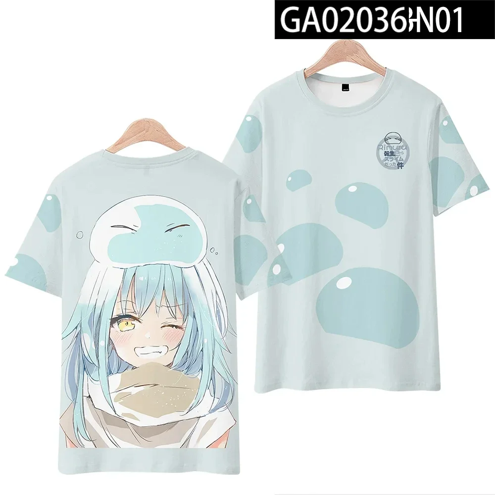 Dieses Mal wurde ich als Slime Rimuru Tempest wiedergeboren. 3D-Druck-T-Shirt für Damen und Herren, Sommer, kurzärmelig, lustiges T-Shirt – Detail 12