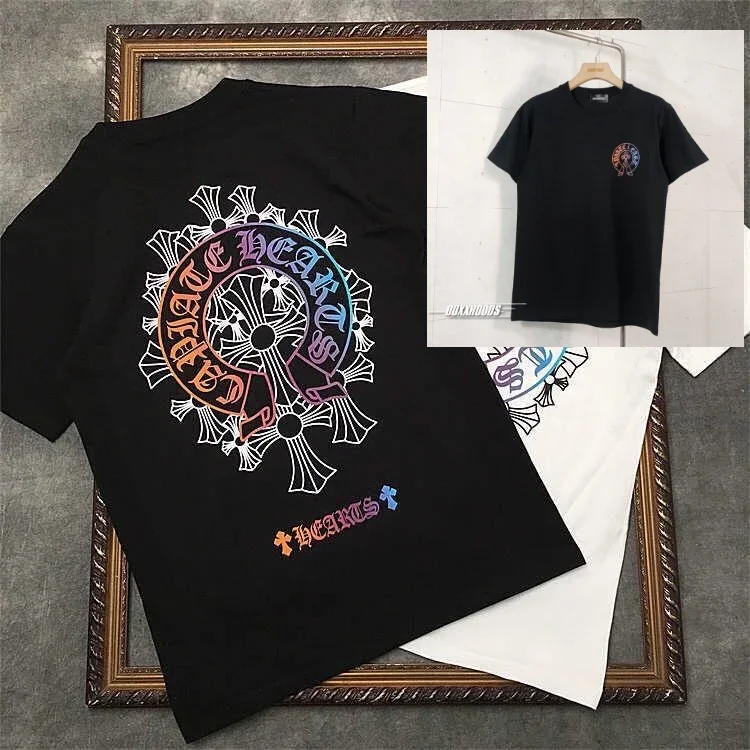 

European and American Retro Summer Men's Short-sleeved T-shirt Extra Large Size Top Pure Cotton Printing Round Neck Trendy