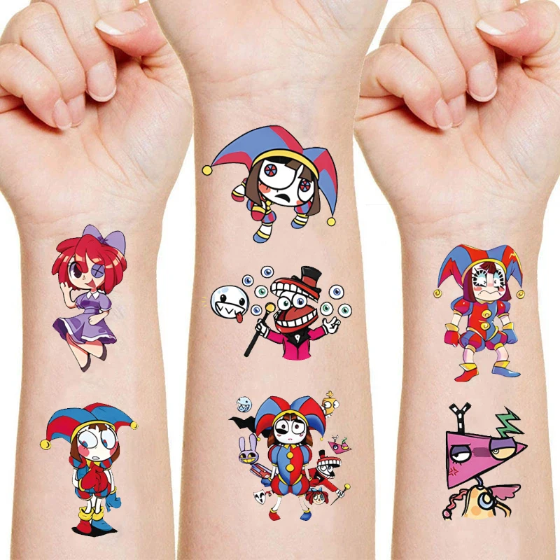 The Amazing Digital Circus Children's Toys Tattoo Stickers Cartoon Anime Kids Birthday Party Decoration Boys Girls Cute Gifts