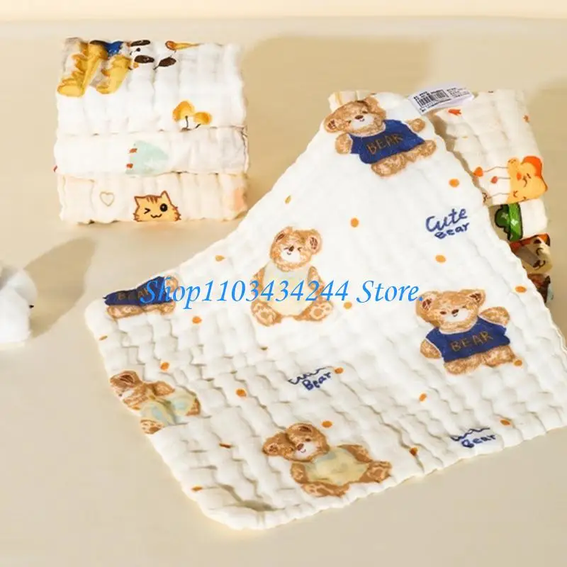 

G2TC Versatile Cotton Square Wipes Essential Cotton Square Towels 6 Layers Baby Burp Cloth Perfect for Bathing & Feeding
