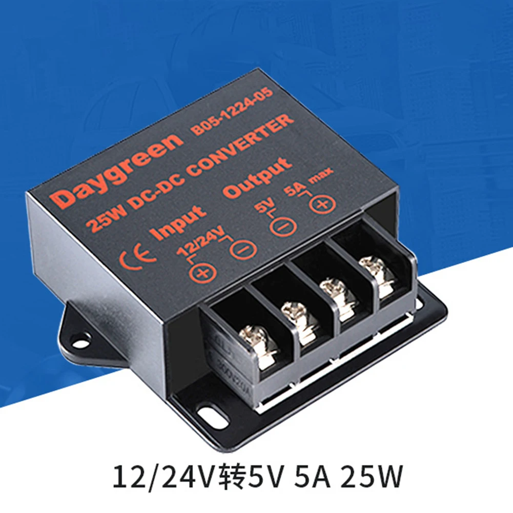 Power Your LED Lights with Efficiency Voltage Regulator DC 12V/24V to DC 5V 5A 25W Step Down Power Converter for LED Lighting