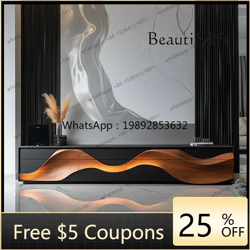 

W2 Light Luxury High-end Art Personality Furniture Creative TV Cabinet Nordic Solid Wood Floor Storage Locker