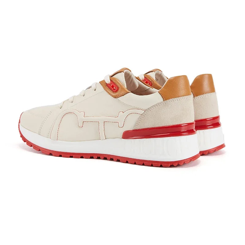 Simple Retro Solid Color Casual Flat Shoes Women\'s Spring and Autumn Fashion Leather Material New Sports Shoes
