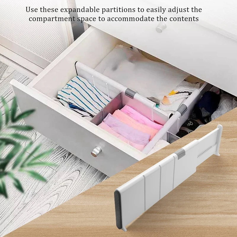 Adjustable Drawer Dividers Organizers - Expandable Drawer Organization Separators For Kitchen, Dresser, Bedroom,3-Pack