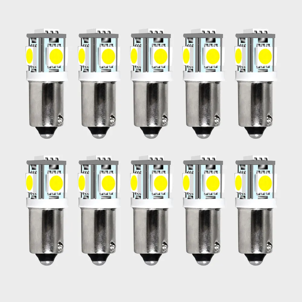 

10PCS Powerful BA9S H4W T5W 64111 LED Car Bulbs 5050SMD 5Chipsets 6000K White Car Turn Signals Reverse Rear Stop Backup Lights