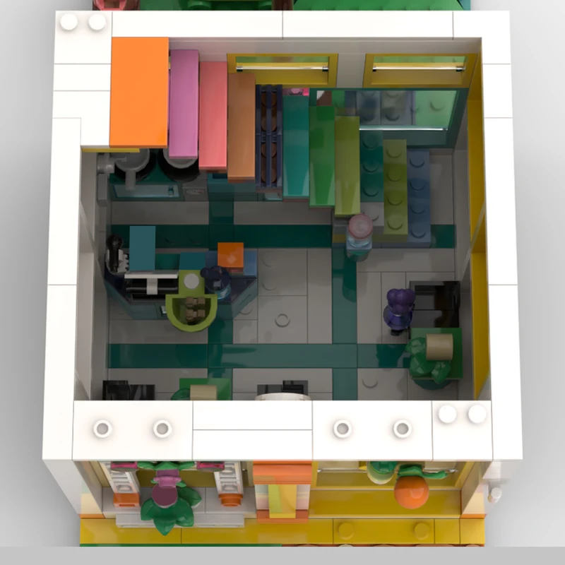 890 PCS City Engineering Heartlake City Art Cafe MOC Customize Modular Building Block Model Technology DIY Festival Toy Gift