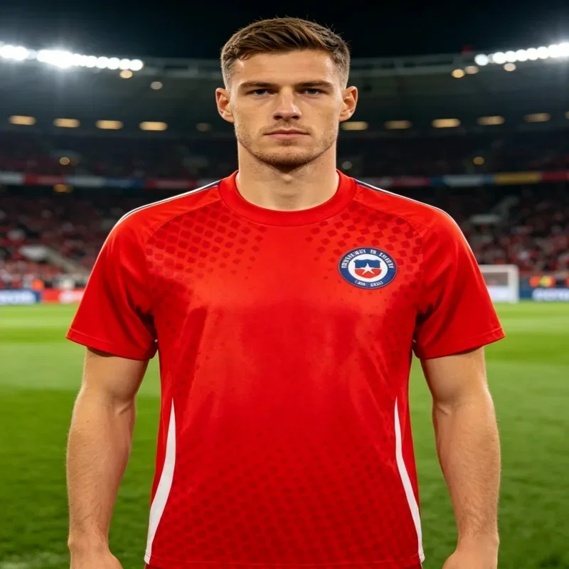 New 3D Printed Chilean University Football Uniforms for Men and Women Quick Drying Training and Daily Wear Family T-shirts