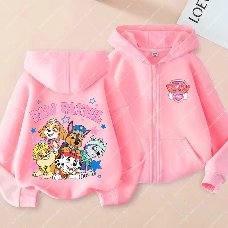 باو باترولز الأطفال سستة هوديي سترة سكاي تشيس الكرتون لطيف جاكيتات للأطفال طويلة الأكمام سترة معطف الخريف الملابس أعلى