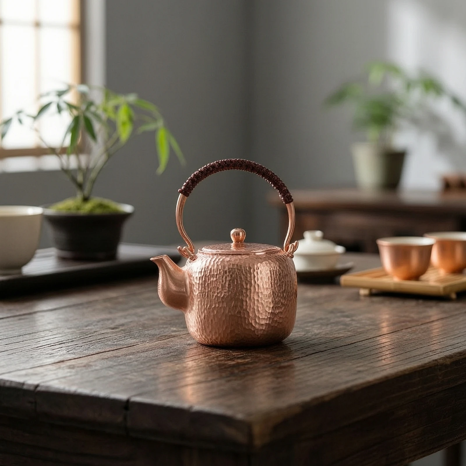 Picture 6: Copper Tea Kettle Compact Copper Kettle Stovetop Teapot Elegant Kitchenware Heavy Gauge for Artisan Collectors, Tabletop