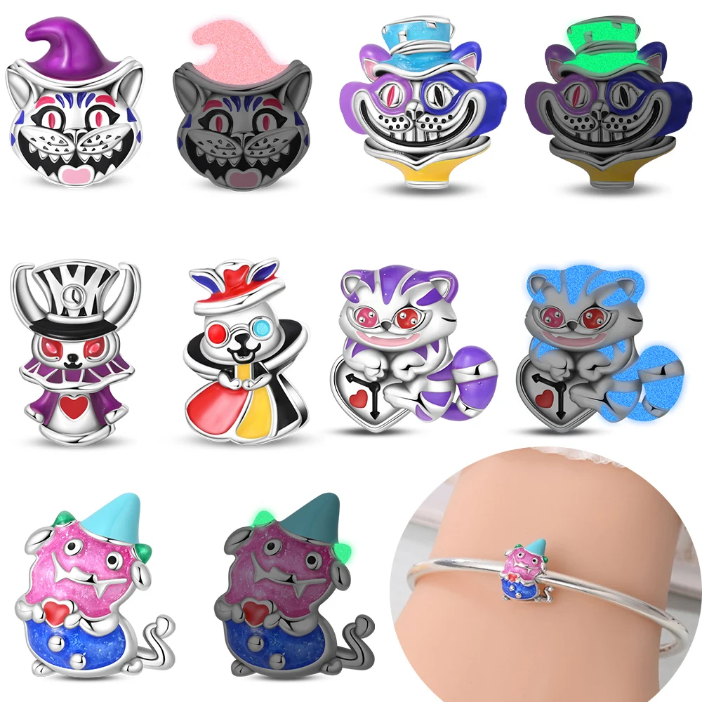 

Серебро 925, волшебная серия, красочный кролик, кошка, забавные оригинальные бусины, подходят для браслета, ювелирных аксессуаров, изысканный подарок на день Святого Валентина, сделай сам