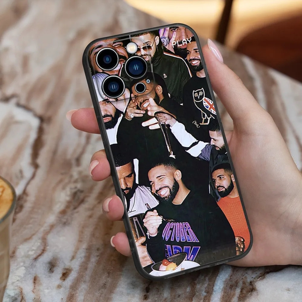 Funda de teléfono Rapper D-Drake para iPhone 16,15,14,13,12,11,Pro,X,XS,Max,XR,Plus,Mini silicona suave negra a prueba de golpes TPU