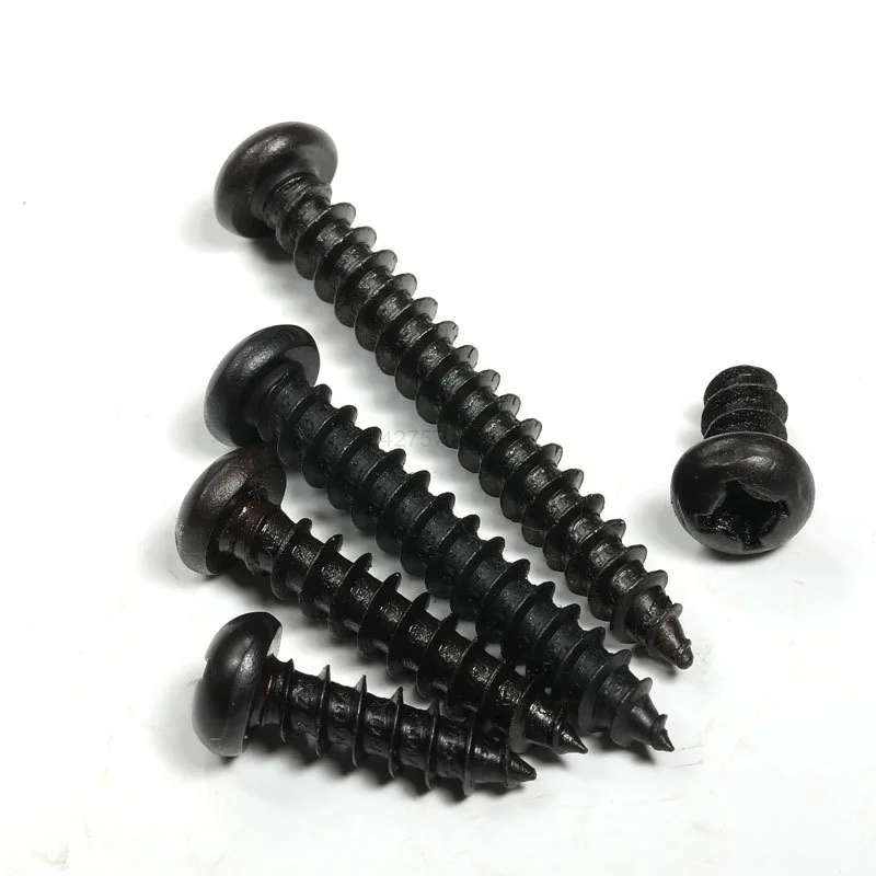 

20/100pcs M1.4 M1.7 M2 M2.2 M2.5 M3 Mini Small Black 304 Stainless Steel Cross Phillips Pan Round Head Self Tapping Wood Screw