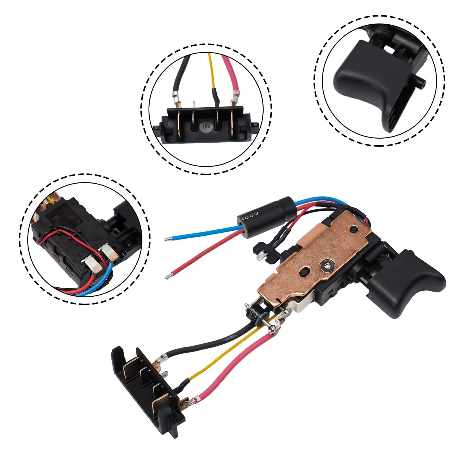 

Переключатель N335379 для DCD771 DCD771C2 TYPE1 N279942 N337101 Электроинструмент для измерения тестов Аксессуар