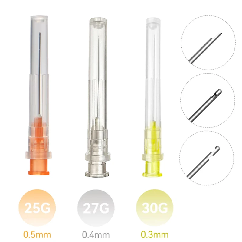 100Pcs/bag Dental Endo Irrigation Needle Tip 25G/27G/30G Endo Syringe Root Canal Washing Needle Tip Dentistry Cleaning Tool