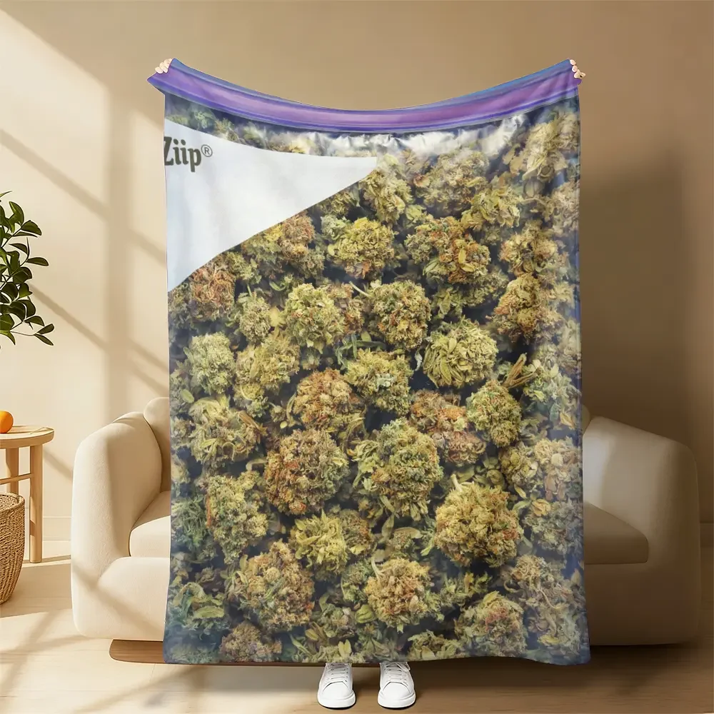 Customize Dank Weed Theme Blanket,Soft Flannel Throw for Home Office Car, Art Decor Gift for Plant Lovers  is The Perfect Gift f