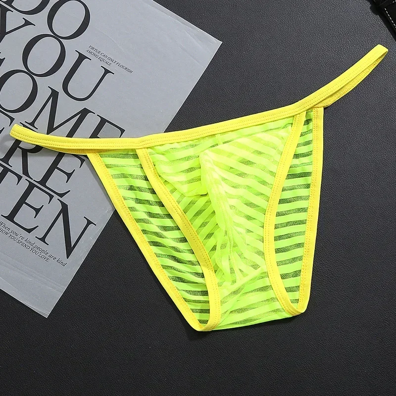 Sexy Men G-string Transparent Briefs Mesh Underwear Breathable Male Panties Perspective Underpants Slips Homme Erotic Panties