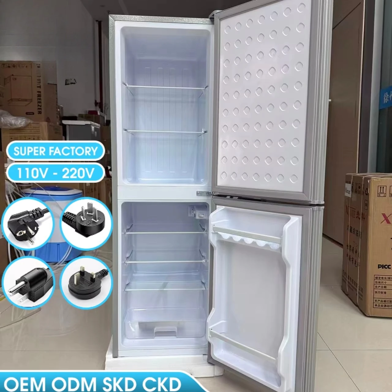 D 156L Double-door Fridges for Home Energy-saving Ultra-thin Freezer and Refrigerator Refrigerators