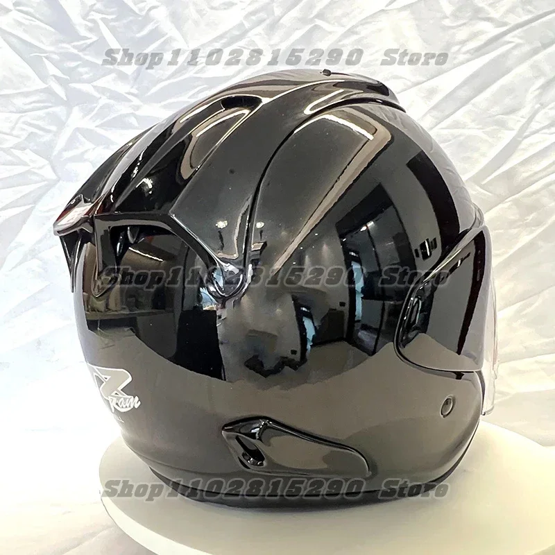 Medio Casco de motocicleta Unisex, protector de cabeza de color negro brillante, VZ-RAM todoterreno, para carreras de descenso, montaña y carretera,