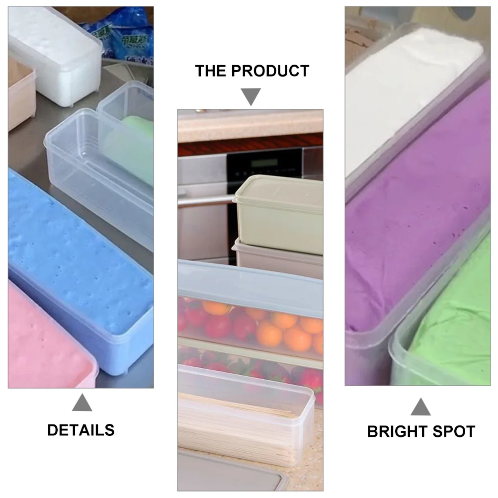 

2pcs Food Storage Containers Plastic Tubs For Kitchen Cream Fruit Preservation Box Freezer Safe Stackable Bpa Free