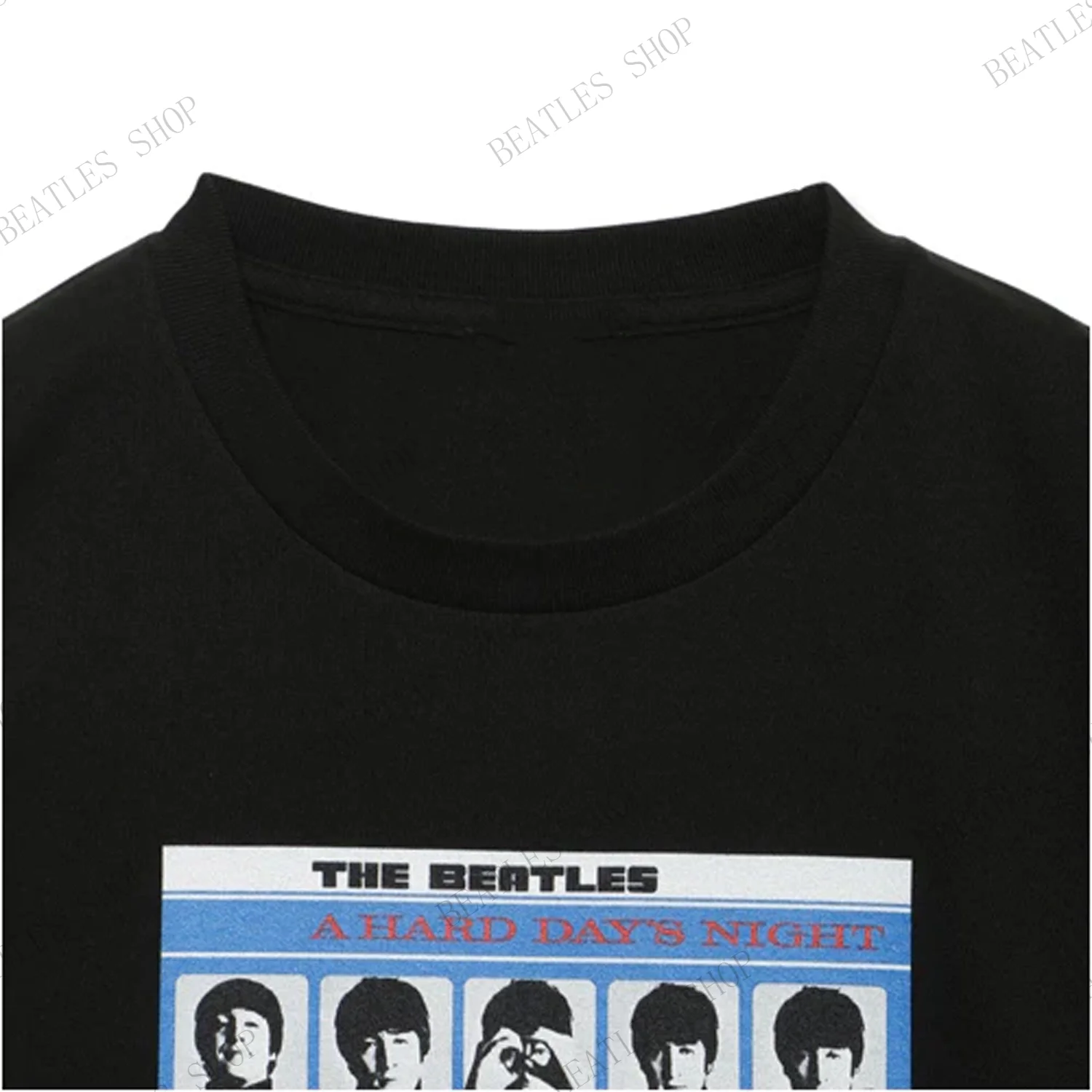 Camiseta holgada de estilo Retro Rock para mujer, ropa de calle clásica de gran tamaño con cuello redondo, moda Popular de los Beatles, novedad de 2024