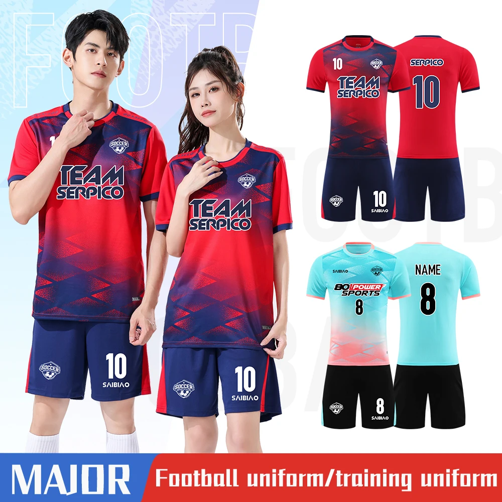 Adult Kids Football Jerseys Sets Men Boys Soccer Kit Sport Clothes Football Uniforms Unisex Futsal Sportswear Training Tracksuit