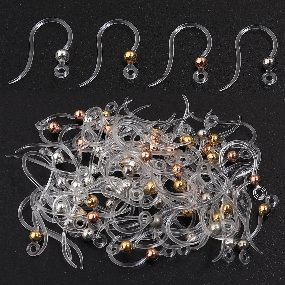 20 Stück/Lot 14x18mm hypoallergene transparente Harz-Ohrhaken für DIY handgemachte Ohrringe Schmuckherstellung Zubehör