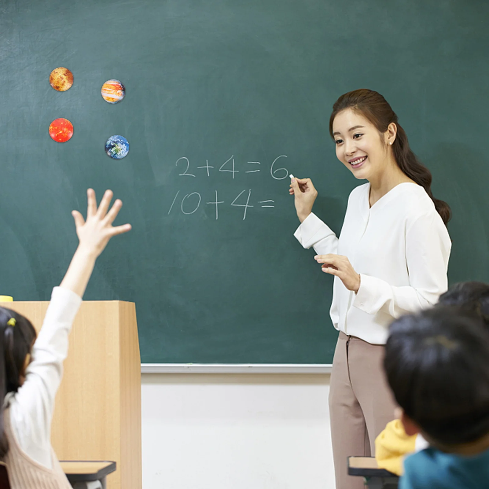 12 قطعة ديكور البلاط المغناطيسي كوكب الزجاج المغناطيس ملصق نظام تصميم الثلاجة ملصق مائي للمستندات صور الثلاجة