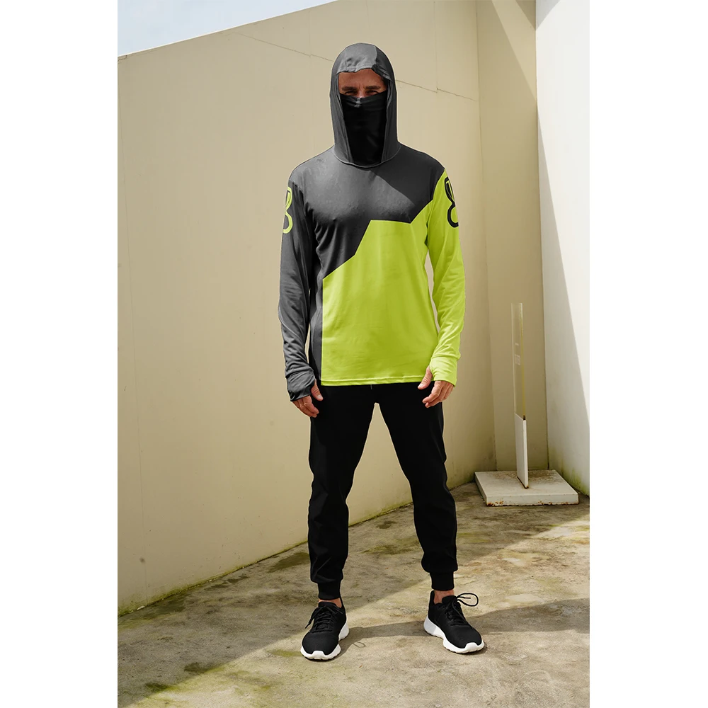Summer Long Sleeve Shirt Quick Dry Breathable mask Hooded Fishing Clothes Anti-UV Lightweight  Fishing Shirts