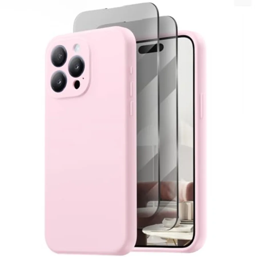 

Designed for iPhone 15 Pro Max Case, Compatible with MagSafe, with 2X Privacy Screen Protectors, Full Camera Protection, Silico