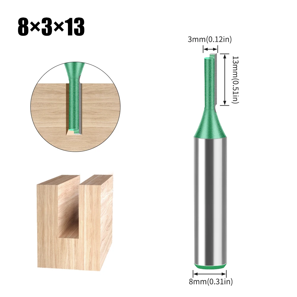 3mm-20mm Durchmesser 8mm Schaft Gerade Bit Wolfram Hartmetall Einzigen Doppel Flöte Router Bit Holz fräser Für Holz Werkzeug