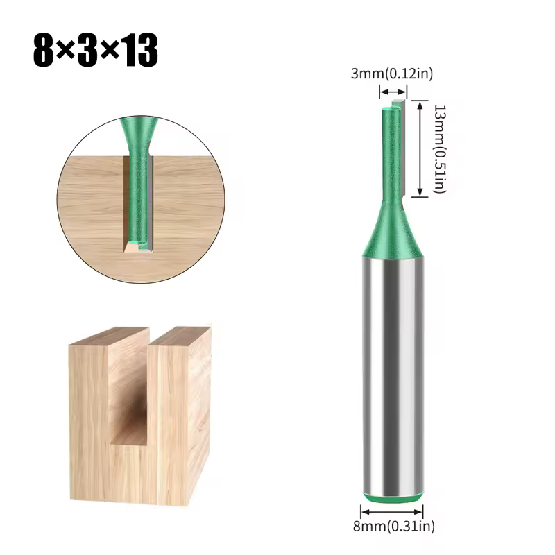 3mm-20mm Diameter 8mm Shank Straight Bit Tungsten Carbide Single Double Flute Router Bit Wood Milling Cutter For Woodwork Tool - Image 24