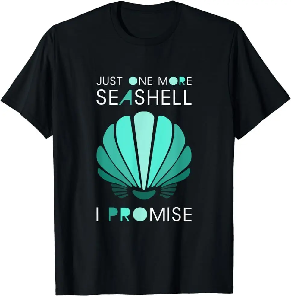 NEW LIMITED Just One More Seashell I Promise Beach Conch Shell T-Shirt Anime Pattern Y2K Summer Brand