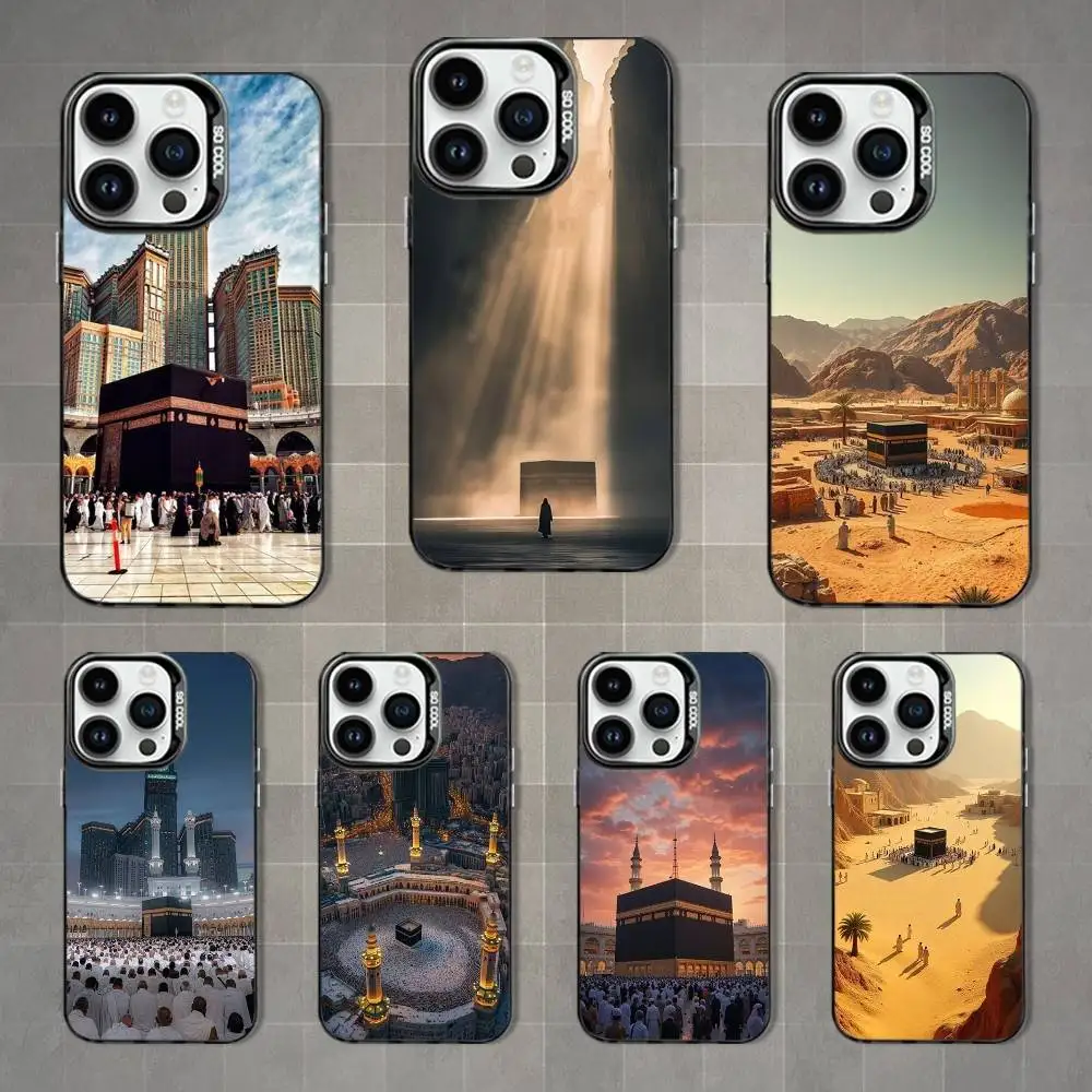 

Pilgrims IN Mecca Cover Phone Case For iPhone 17,16,15,14,13,12,11,Mini,Pro,MAX,XS Black Matte Shockproof Cover