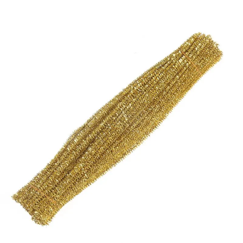 100Pcs Colorful Chenille Stems Pipe Cleaners Plush Tinsel Stem Wired Sticks Twist Stick Hair Strip DIY Craft Educational Toys