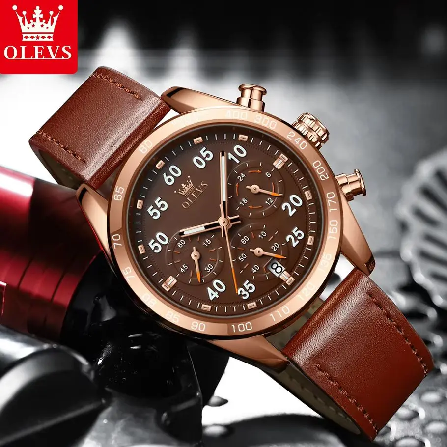 

OLEVS TY703 Мужские часы Роскошные модные оригинальные кварцевые часы с деловым ремнем ﻿ Водонепроницаемые светящиеся спортивные часы с датой недели для мужчин