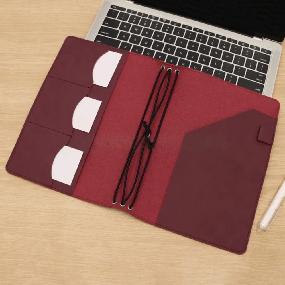 Leather Refillable Notebook Organizer A5 Portable Loose Leaf Notebook Compact Simple Book Protective Cover