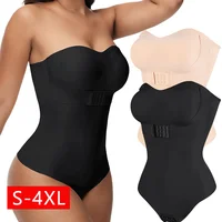 Faja moldeadora de cuerpo con correa extraíble para mujer, S-4XL Sexy, sujetador acolchado con cierre frontal, Body Hipster, ropa moldeadora con Control de barriga, Tanga