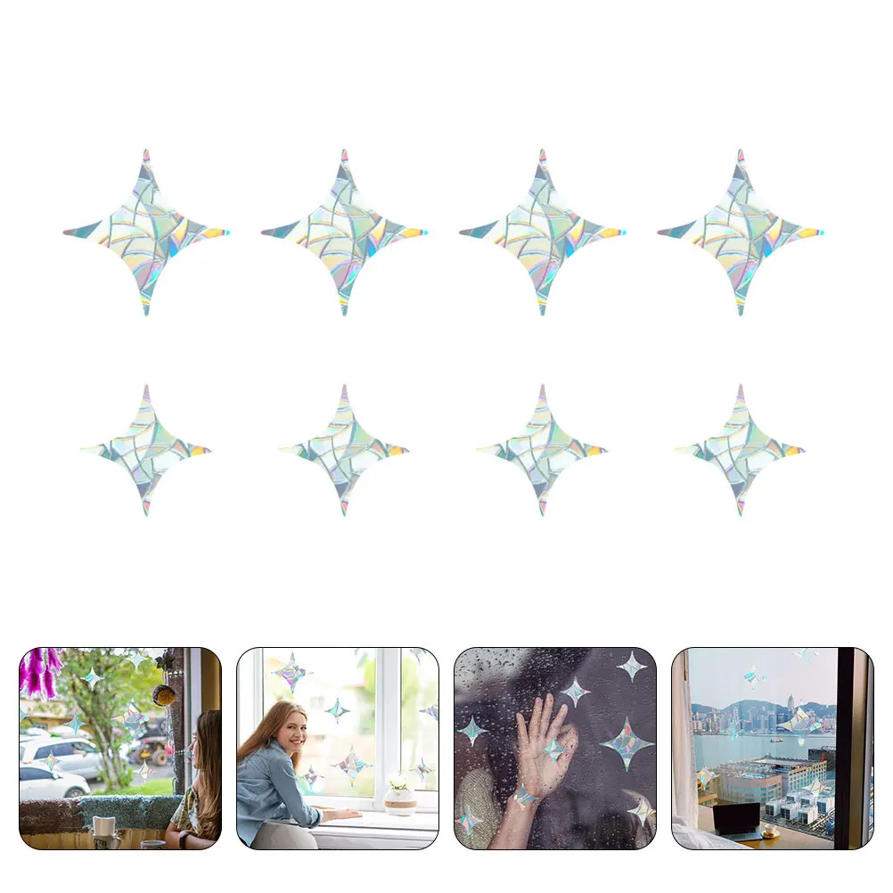 

1 Set Anti-Collision Window Cling Reflective Glass Sticker Removable Static Cling For Home Living Room Bedroom Decor Window